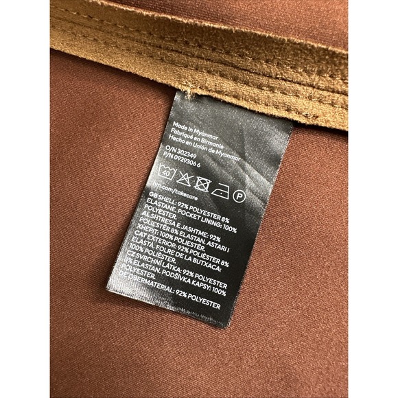 H&M Faux Suede‎ Oversized Jacket Womens XS Tan Longline Coat Belted Pockets - Picture 6 of 14